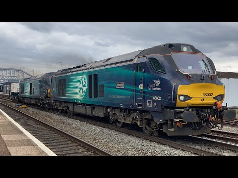 DRS 68002+005 working+shunting with today’s Bridgwater flask train - 07/04/2021.