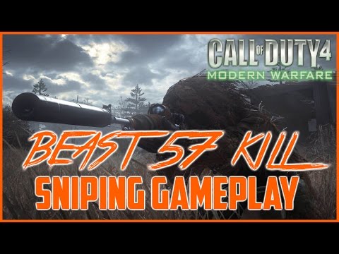 Modern Warfare Remastered - BEAST SNIPING 57 KILLS! (Call of Duty MWR Multiplayer Gameplay COD4)