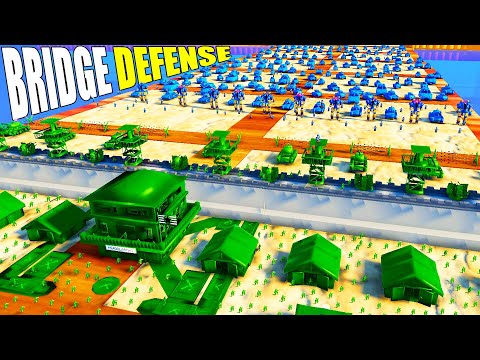 Largest ARMY MEN Bridge Battle DEFENSE Ever... - Attack on Toys