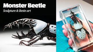 Making Monster Beetle / Sculpting / Polymer Clay  / Resin Art