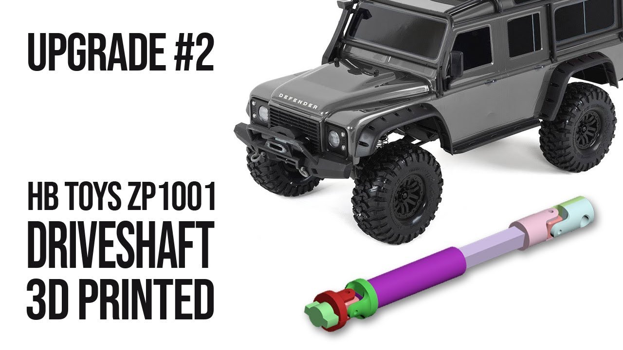 2-speed gearbox with telescopic driveshafts for hb toys zp1001 3d print model 3D Print Model
