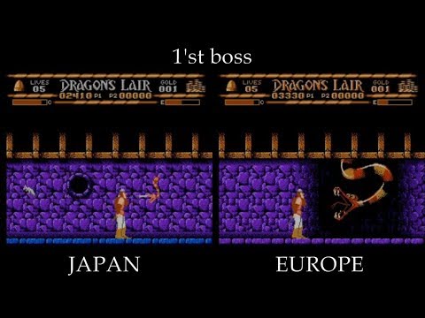 [Comparing versions](NES): Dragon's Lair (USA, Japan, Europe)