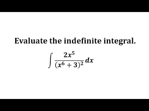 Indefinite Integration of a Quotient Using Substitution (Power Rule)