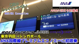 【飛行機旅ゆっくり実況 ANA】飛行機で最も座席数が少ないクラス、プレミアムエコノミーで常夏の国へ快適旅(ANA国際線プレミアムエコノミー B787-9 東京羽田→シンガポール)