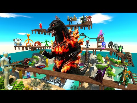FPS AVATAR AROUND BURNING GODZILLA SAVE  rescue mission my GIRL - ARBS