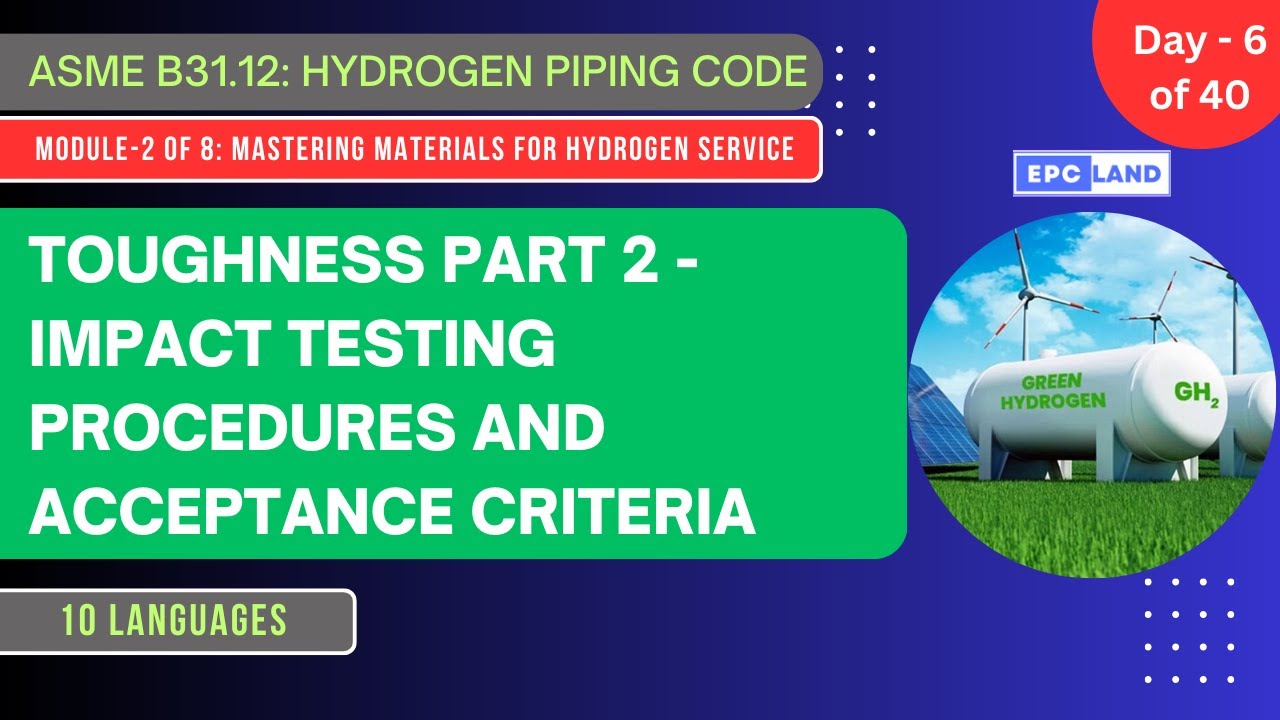 Day 6 of 40 | ASME B31.12 Impact Testing & Acceptance Criteria | Toughness in Hydrogen Piping