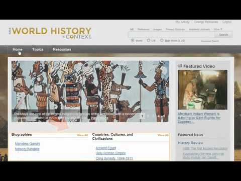 Searching Gale's World History in Context Video