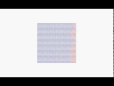 Monte Carlo simulation of diffusion in a crowded environment (kBT=0.2)