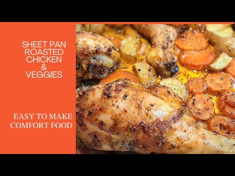 Sheet Pan Roasted Chicken & Veggies #chicken #food