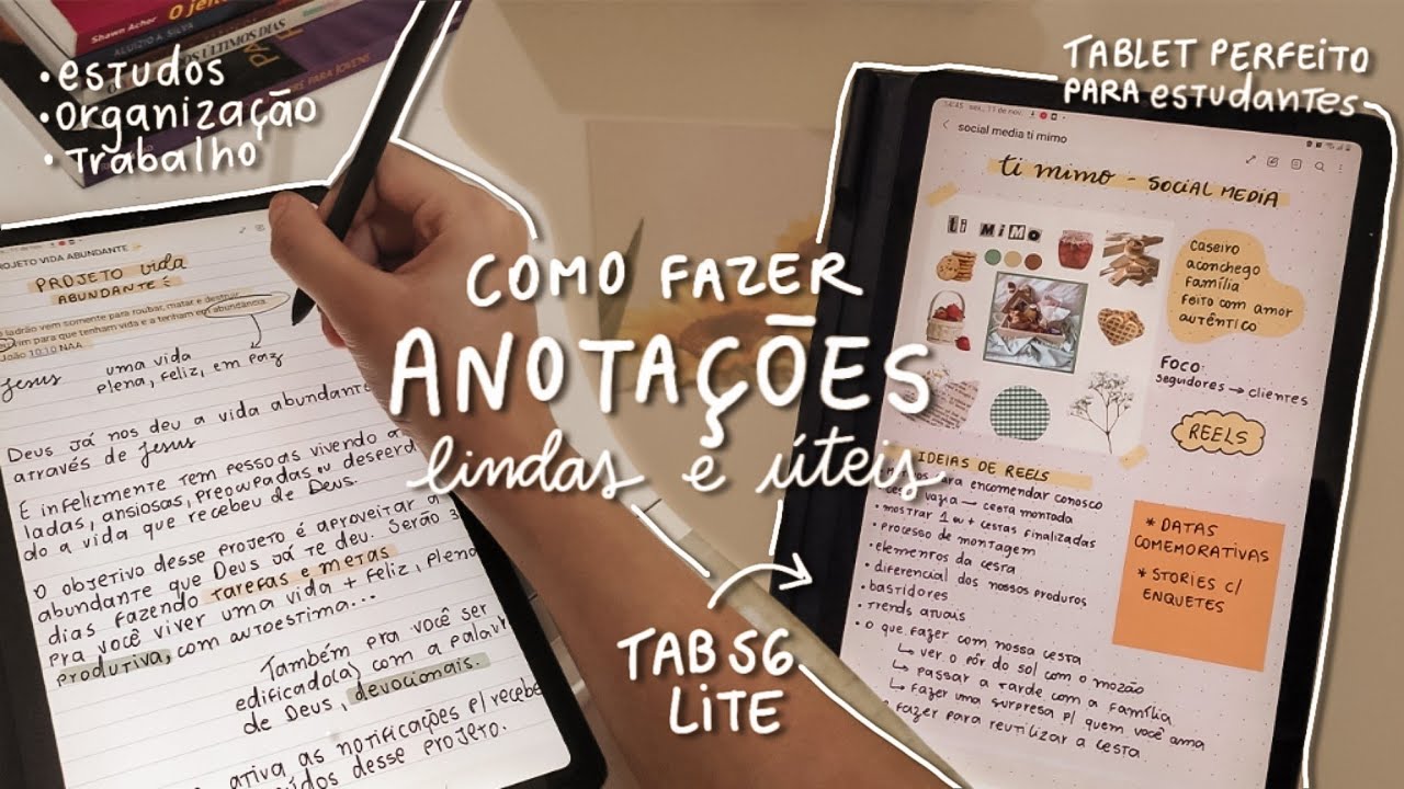 COMO FAZER ANOTAÇÕES NO TAB S6 LITE | anotações lindas e úteis para tablet e celular ✨✍🏼 | Guena