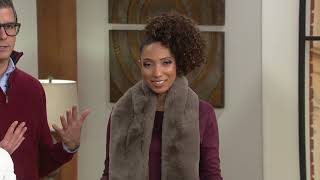 Martha Stewart Faux Fur Pull-Through Stole Scarf on QVC