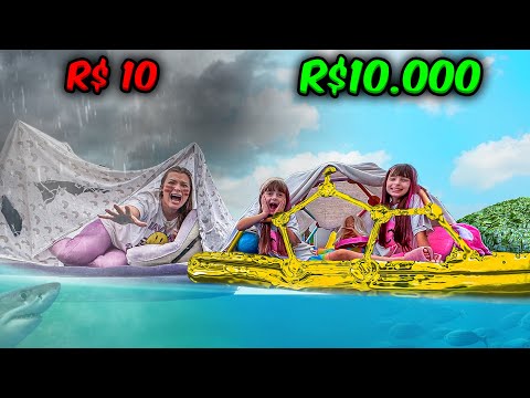 Casa Flutuante de R$10 vs R$10000 Casa Rico vs Casa Pobre! Compilacao Desafios