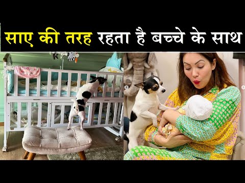 Debina-Gurmeet's Possessive Pet Dog, Doesn't Leave Child Even For Moment | WATCH VIDEO