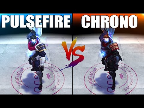 Pulsefire Shen VS Pulsefire Shen Chrono Chroma - Skin Comparison