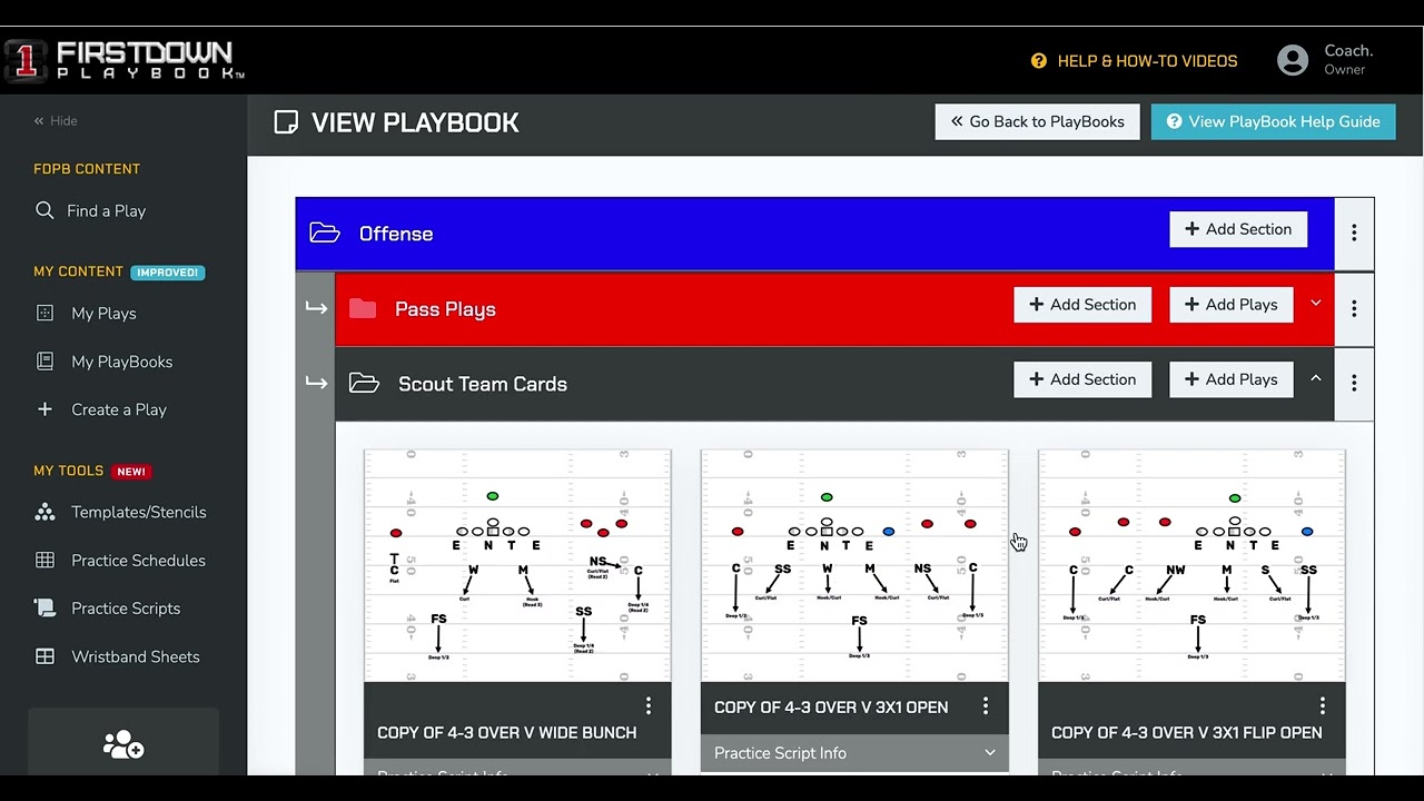 NEW! FirstDown PlayBook Practice Scripts