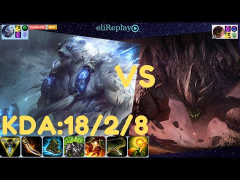 Volibear Top Vs Malphite  -  KDA :18/ 2/ 8  | EUNE Diamond 1 | League of Legends
