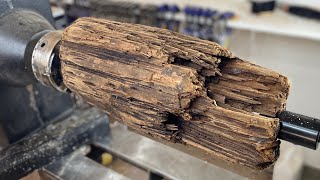 Wood Turning a Driftwood Log