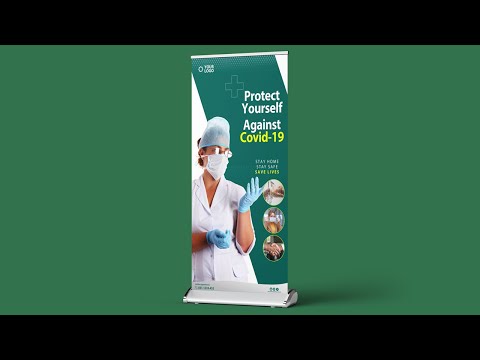 How to Design Corporate Roll Up Banner Photoshop Tutorial Professional Roll Up Vertex Graphic