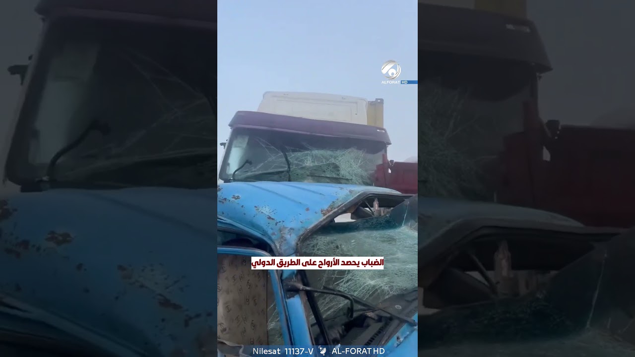فيديو | الضباب يحصد الأرواح على الطريق الدولي  الديوانية بصرة بغداد