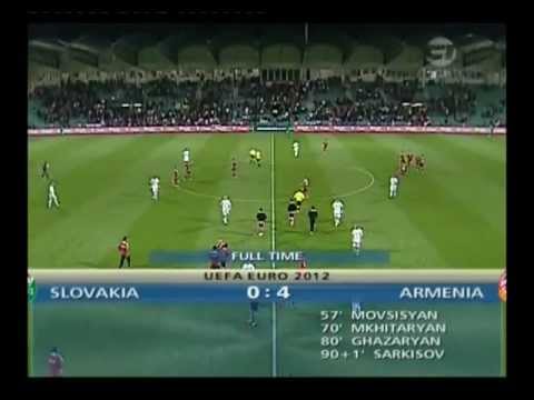 Slovakia 0 - 4 Armenia Euro 2012 Qualifier Full Highlights