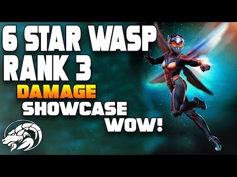 Rank 3 Wasp 6 Star Gameplay Damage Showcase | Marvel Contest of Champions