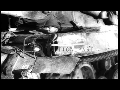 U.S. C-47s drop supplies to troops at Bastogne. General Taylor congratulates Gene...HD Stock Footage