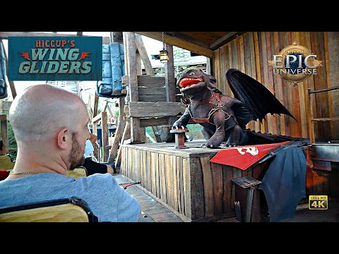 On-ride point of view of Hiccup's Wing Gliders