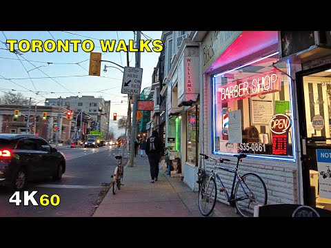 Toronto Roncesvalles Village Evening Walk on November 18, 2020
