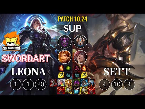 SN SwordArt Leona vs Sett Sup - KR Patch 10.24