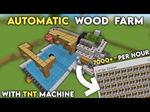 Fully AUTOMATIC WOOD FARM Tutorial in Minecraft 1.21 (PE/Bedrock/Xbox/PC)