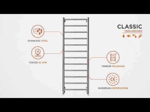 Водяной полотенцесушитель Mario Классик 1.1.0113.01.P (4820111351770, 1200x430, хром/сатин/белый глянец/черный матовый/золото/бронза)