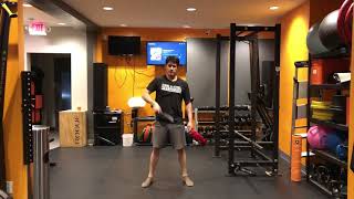 Clubbell Contralateral Lunge Clean to Squat Thruster