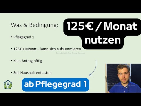 Entlastungsbetrag ab Pflegegrad 1 - So nutzen (125€ / Monat bzw. bis zu 1.500€ / Jahr)
