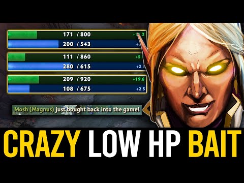 CRAZY LOW HP BAIT - Curious Invoker INSANE play DELETE Magnus mid | Dota 2 Invoker