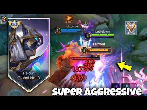 TOP GLOBAL HELCURT PERFECT & SUPER AGGRESSIVE IN HIGH RANK!! 😳( BEST BUILD 2025 ) MLBB