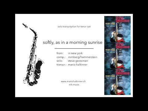 Softly, As In A Morning Sunrise - Steve Grossman - Tenor Sax Solo Transcription