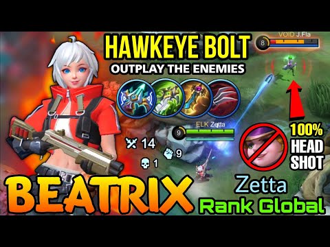 Outplay Enemies Beatrix Hawkeye Bolt New Skin MVP Gameplay! - Top Global Beatrix by Zetta - MLBB