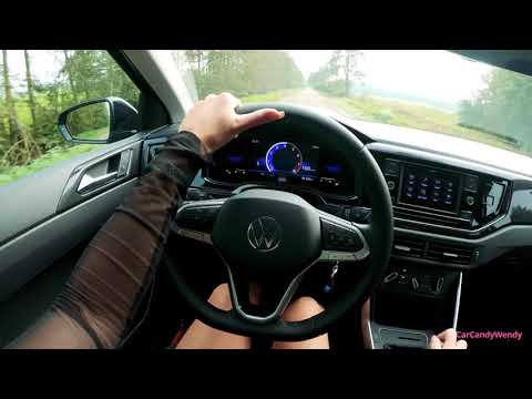 ❇️2022 NEW VW POLO manual 1.0 TSI Life BNS 95 HP (70 kW) TEST DRIVE, POV DRIVING WOMAN, Car ASMR