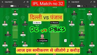 DC vs PBKS dream11 team | Delhi vs Punjab dream11 prediction | Today dream11 team.