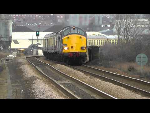 DRS Class 37s Locos at Metrocentre 37608 and 37402 plus 37607 and 37409 - 29th March 2013