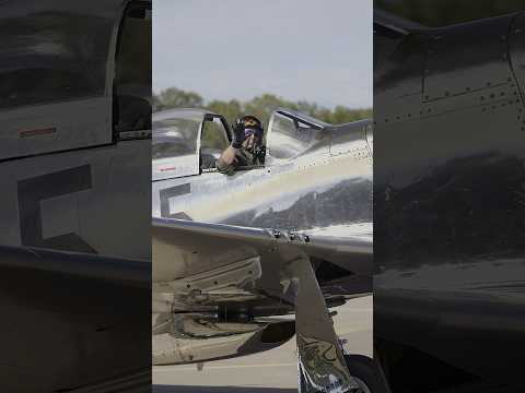 He made a GRAND exit. #p51 #mustang #warbird #takeoff #airplane #aviation #history #ww2