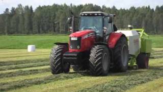 preview picture of video 'MF 7495 + Claas Rollant 255 Uniwrap'