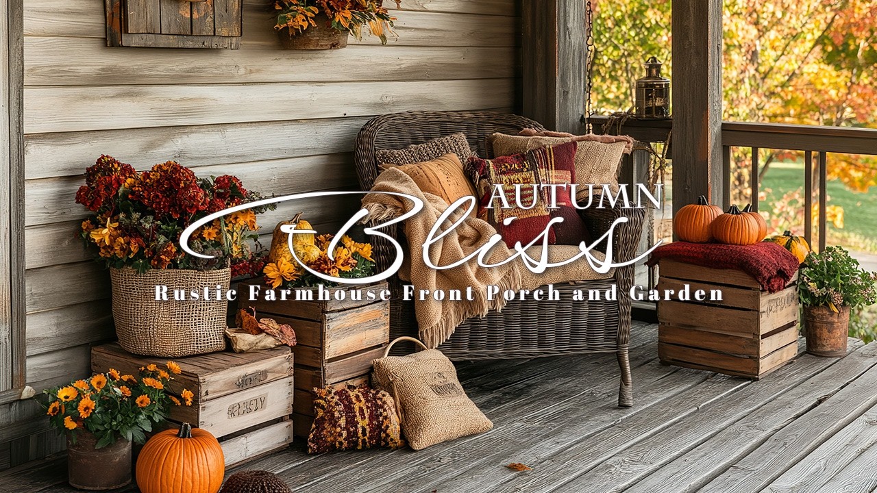 Autumn Bliss: Rustic Farmhouse Front Porch and Garden Ideas for Fall