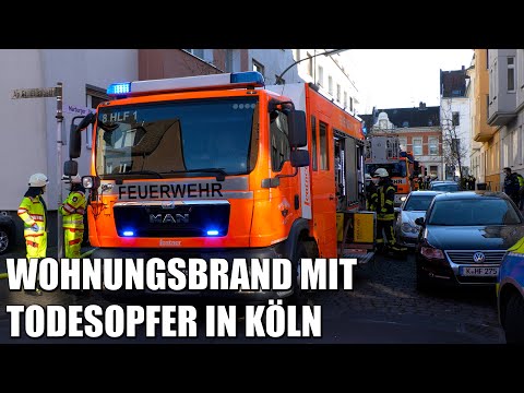 Brand mit Todesopfer - Feuerwehr Köln löscht Feuer einer Wohnung in Höhenberg | 28.02.2022