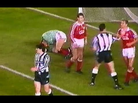 Newcastle Utd v Middlesbrough 1990-91 LC 2R 2L QUINN SENT OFF