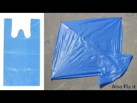 How to make a kite at home with plastic bag step by step Video