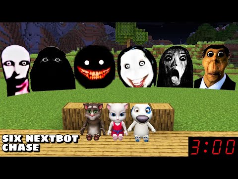 SIX NEXTBOTS AND JEFF THE KILLER CHASED ME in Minecraft - Gameplay - Coffin Meme