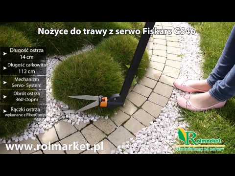 Fiskars ypač lengvos žolės žirklės su specialia pavara, ilgos GS46 video