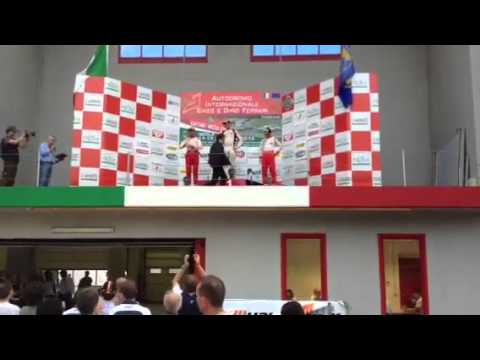 Keith Camilleri with Sennan fieldind and Maisano. at IMOLA F4 Podium