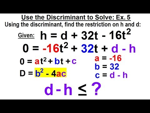 Algebra Ch 27 The Discriminant 1 of 11 What is the Discriminant
